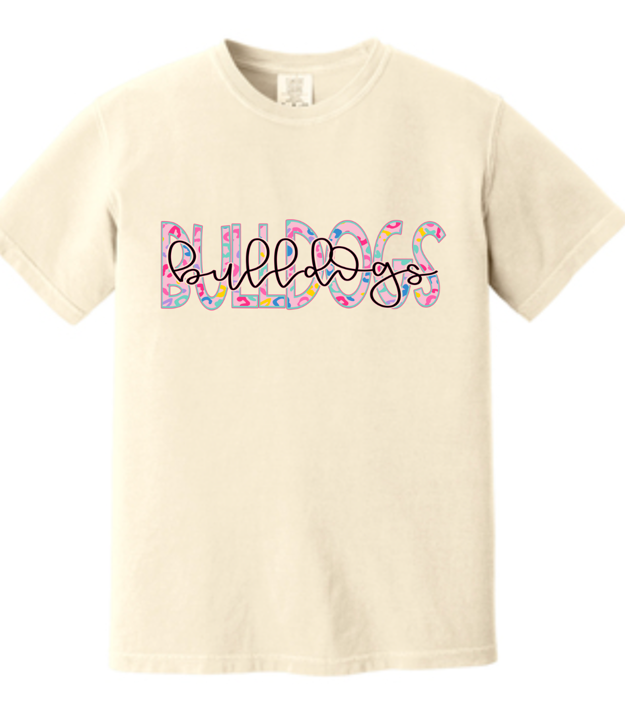 Cursive "Bulldogs" Comfort Color T-Shirt