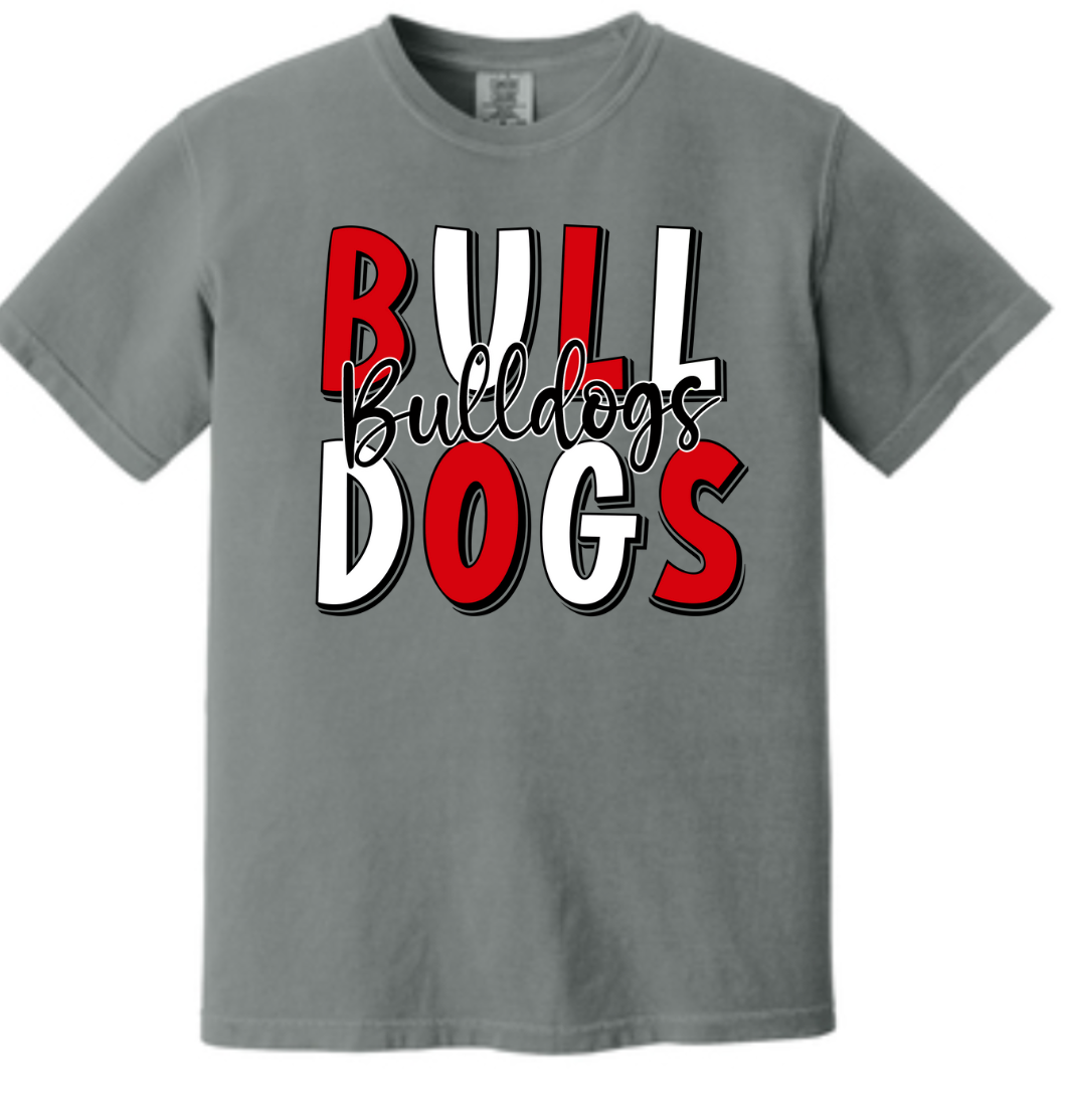 Grey "Bulldogs" Comfort Color T-Shirt