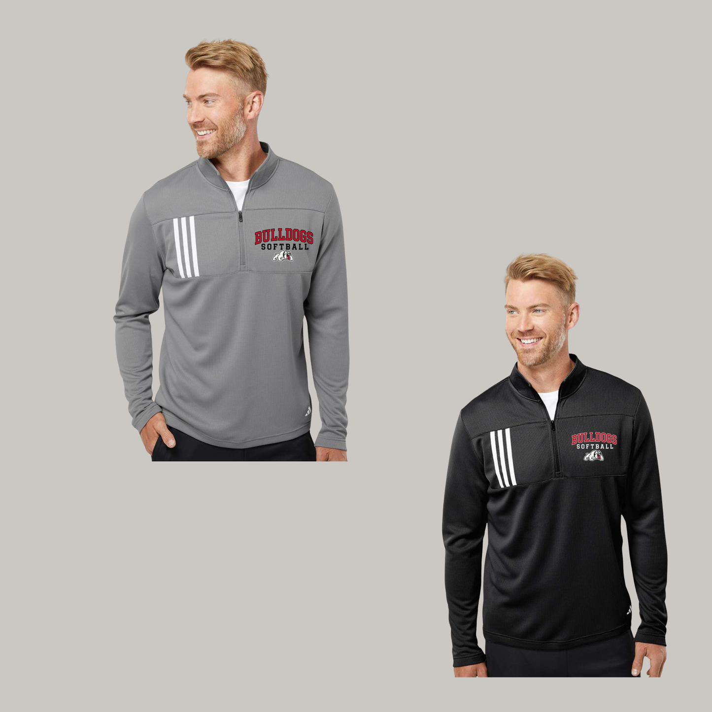 Men's 3-Stripes Double-Knit Quarter-Zip Pullover - A482 Softball