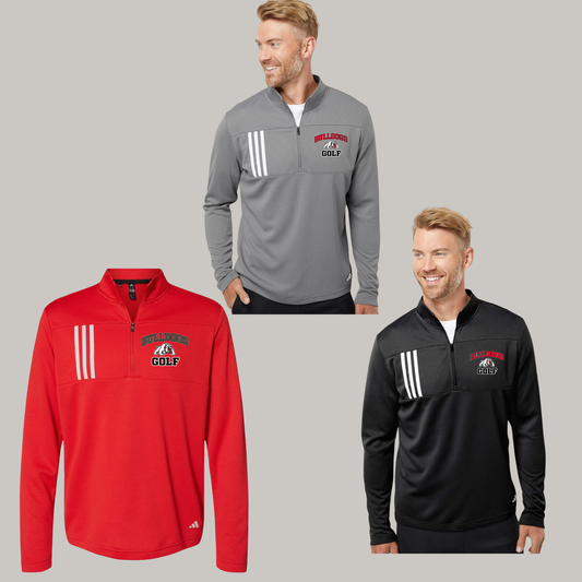 Men's 3-Stripes Double-Knit Quarter-Zip Pullover - A482