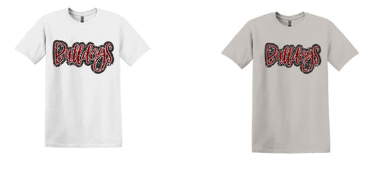“Bulldogs” Cursive Glitter