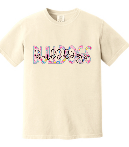 Cursive "Bulldogs" Comfort Color T-Shirt