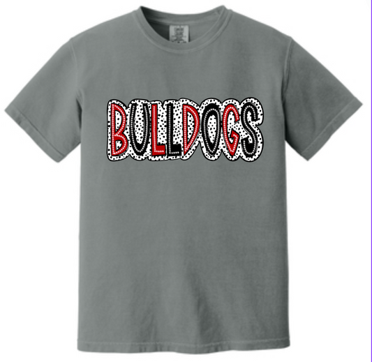 Pok a Dot "Bulldogs" Grey Comfort Color T-Shirt