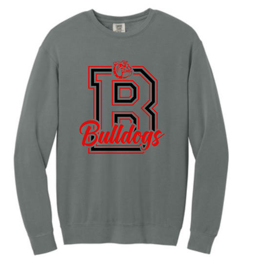 Varsity Letter Bulldog Comfort Color Crewneck