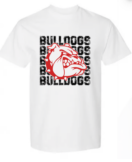 White "Bulldogs" Distressed Comfort Color T-shirt
