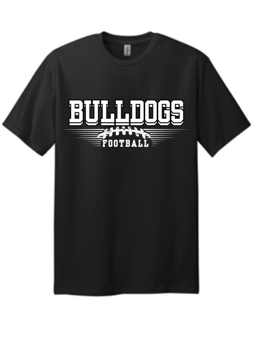 Black "Bulldogs Football" Comfort Color T-Shirt