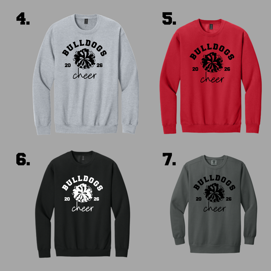 "Bulldogs Cheer 2026"-Comfort Colors Sweatshirt